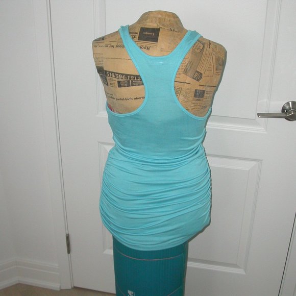 Turquoise Tank Top with Rauched Sides - Picture 5 of 5